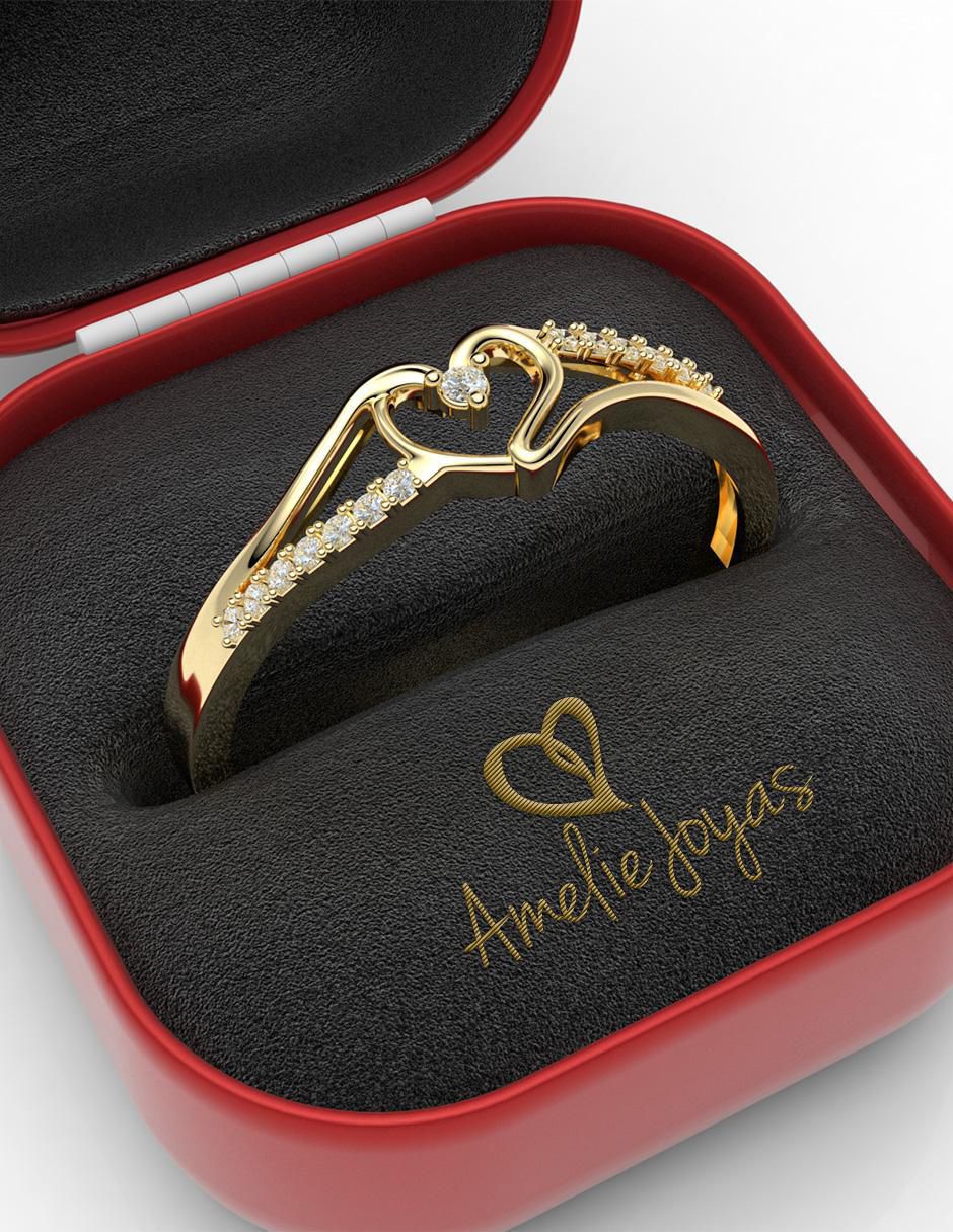 Anillo "de (si aplica)" corazón amelie joyas sin colección sin temática 14 k "de" oro diamante