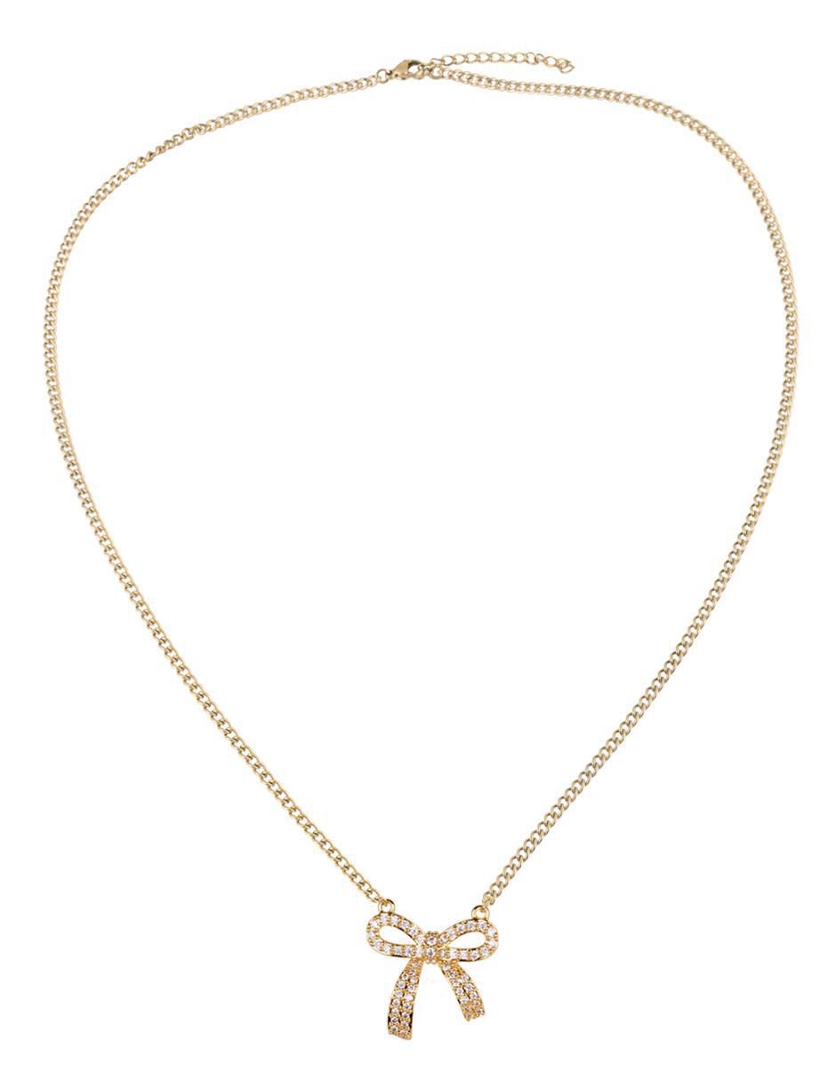 Collar con dije de moño Moñito Linda de baño de oro 14 K 6