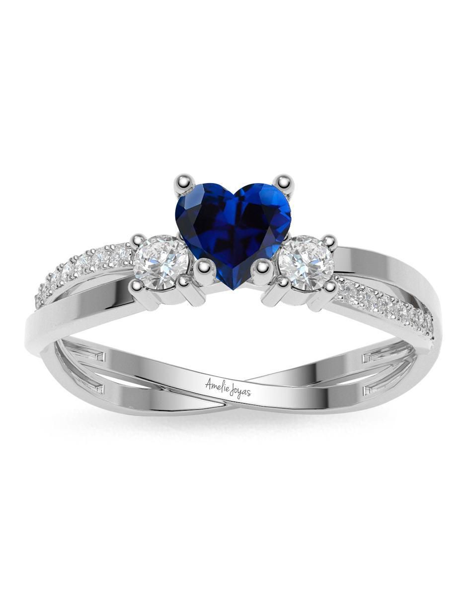 Anillo de corazón 14 k de oro zirconia brillante 3