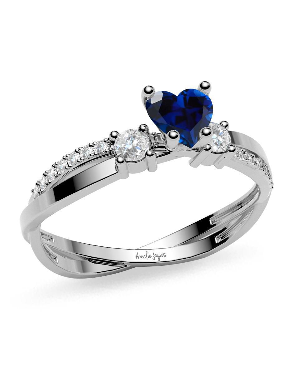 Anillo de corazón 14 k de oro zirconia brillante 4