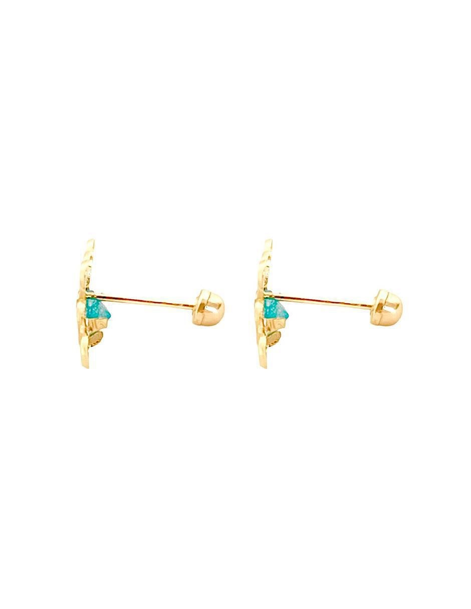 Broqueles de oso de oro con acabado brillante zirconia 3