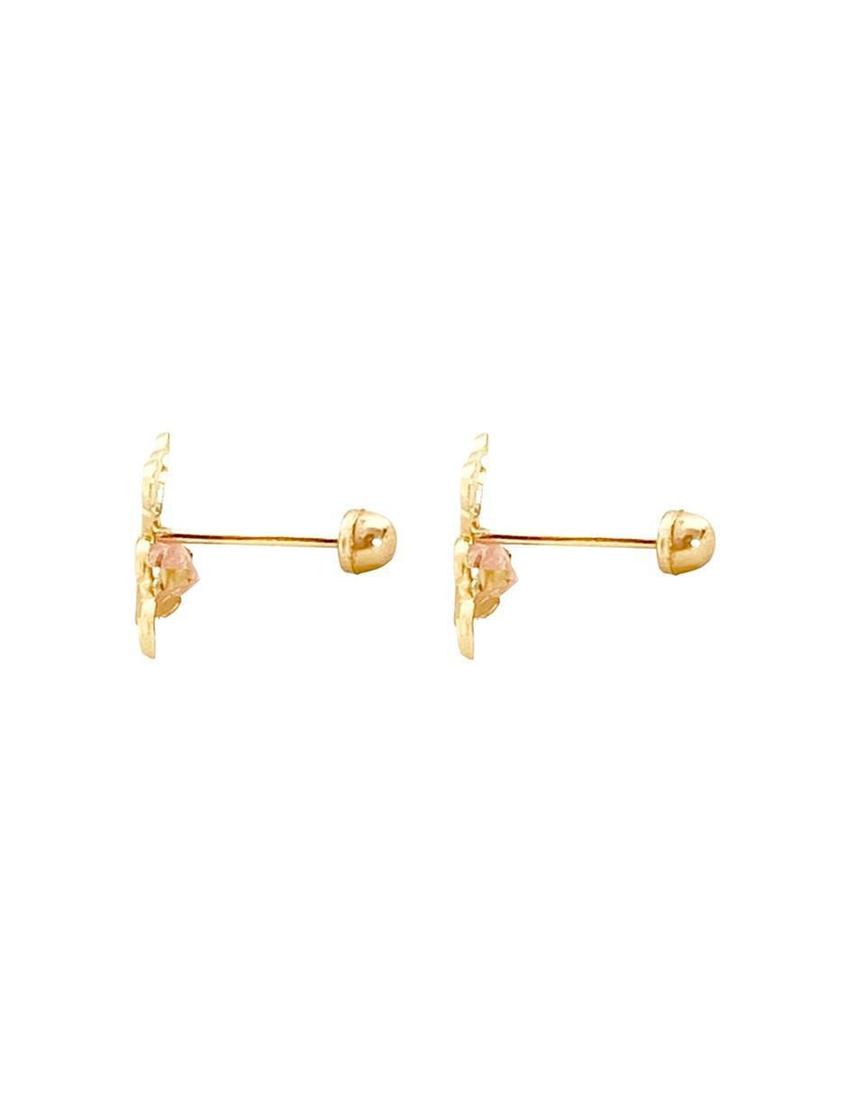 Broqueles de oso de oro con acabado brillante zirconia 3
