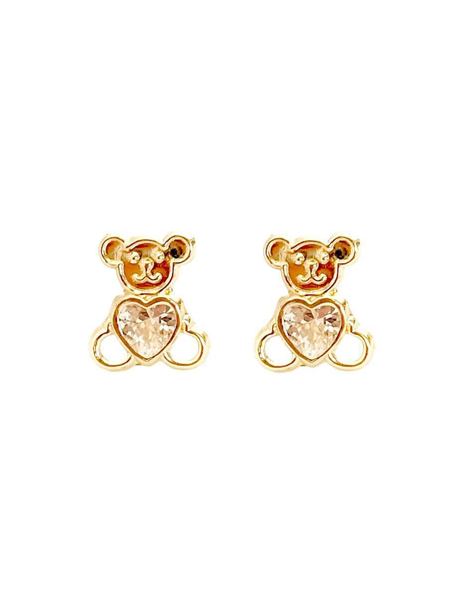 Broqueles de oso de oro con acabado brillante zirconia Broqueles de oso de oro con acabado brillante zirconia