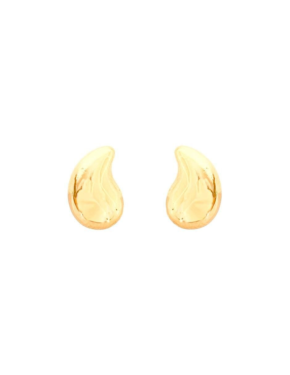 Broqueles de gota de oro con acabado brillante