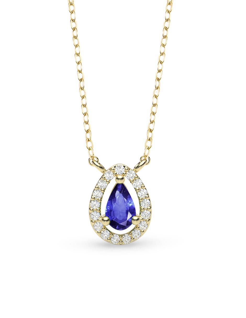 Collar con dije de gota de oro 14 K