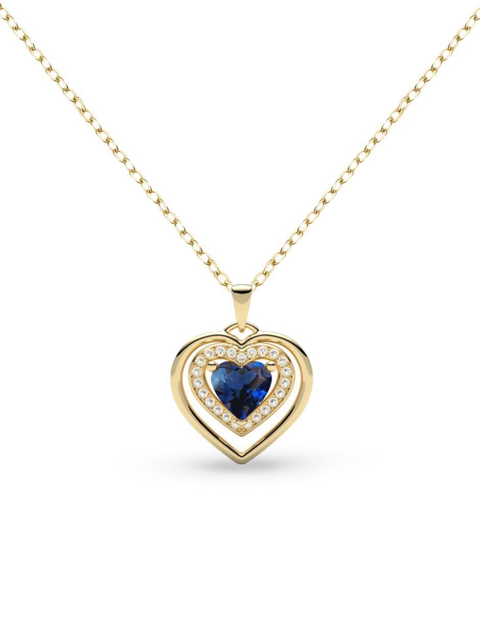 Collar con dije de corazón de oro 14 K