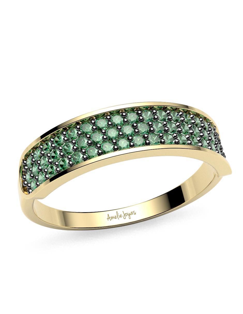 Anillo 14 k de oro zirconia brillante 4
