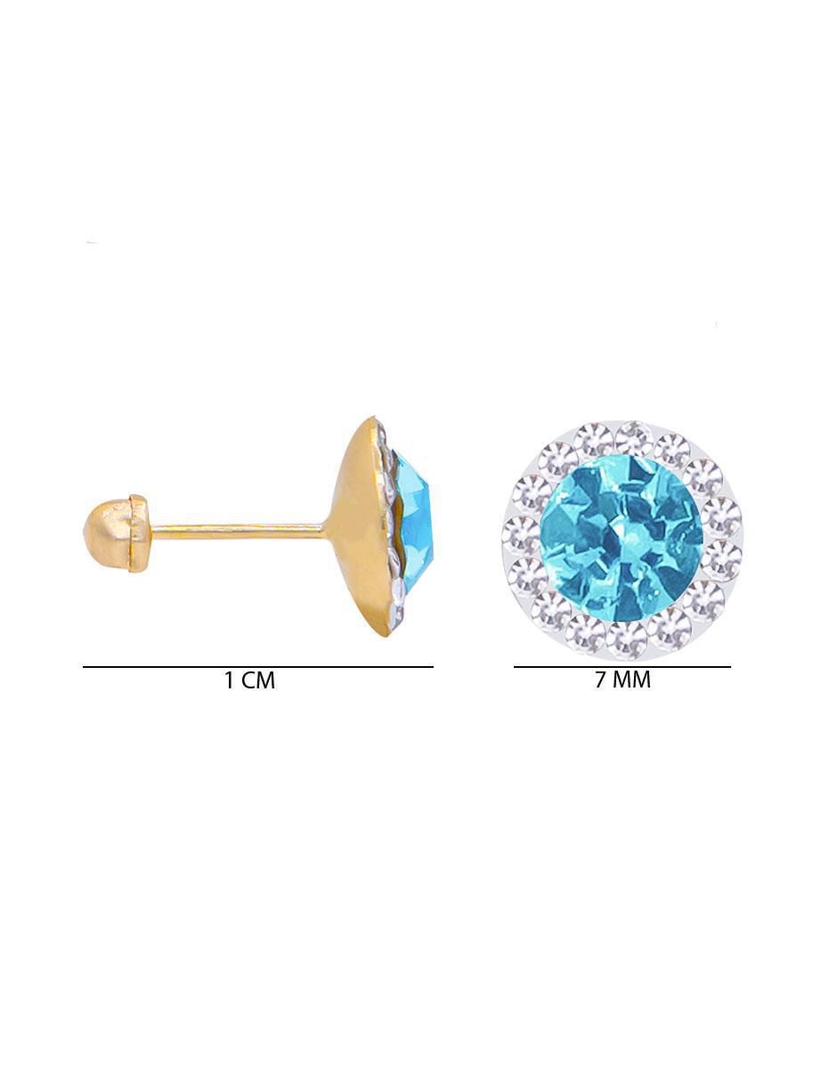 Broqueles circulares de oro con acabado pavé zirconia 3