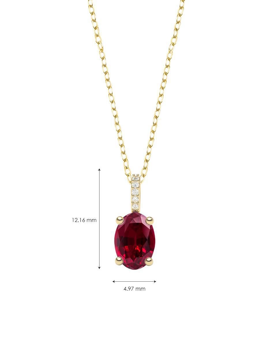 Collar con dije "de (si aplica)" ovalado amelie joyas sin colección "de" oro 14 k