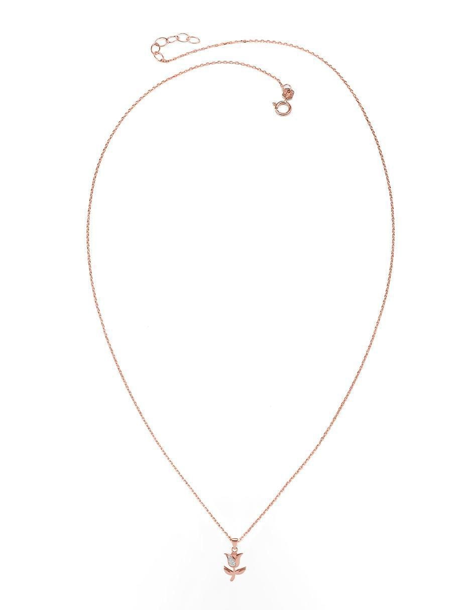 Collar con dije de flor de oro 10 K 2