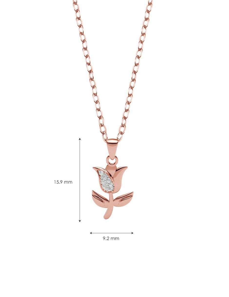 Collar con dije de flor de oro 10 K 4