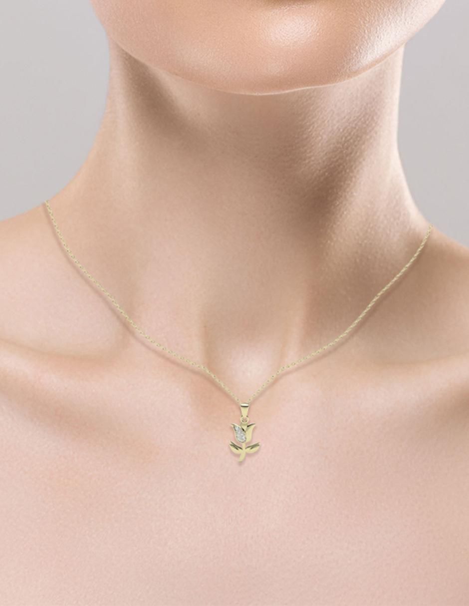 Collar con dije "de (si aplica)" flor amelie joyas sin colección "de" oro 10 k