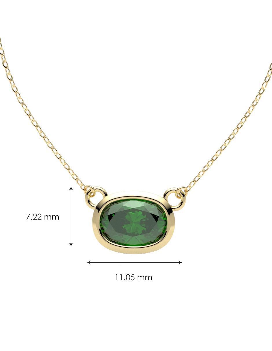 Collar con dije ovalado de oro 14 K 4