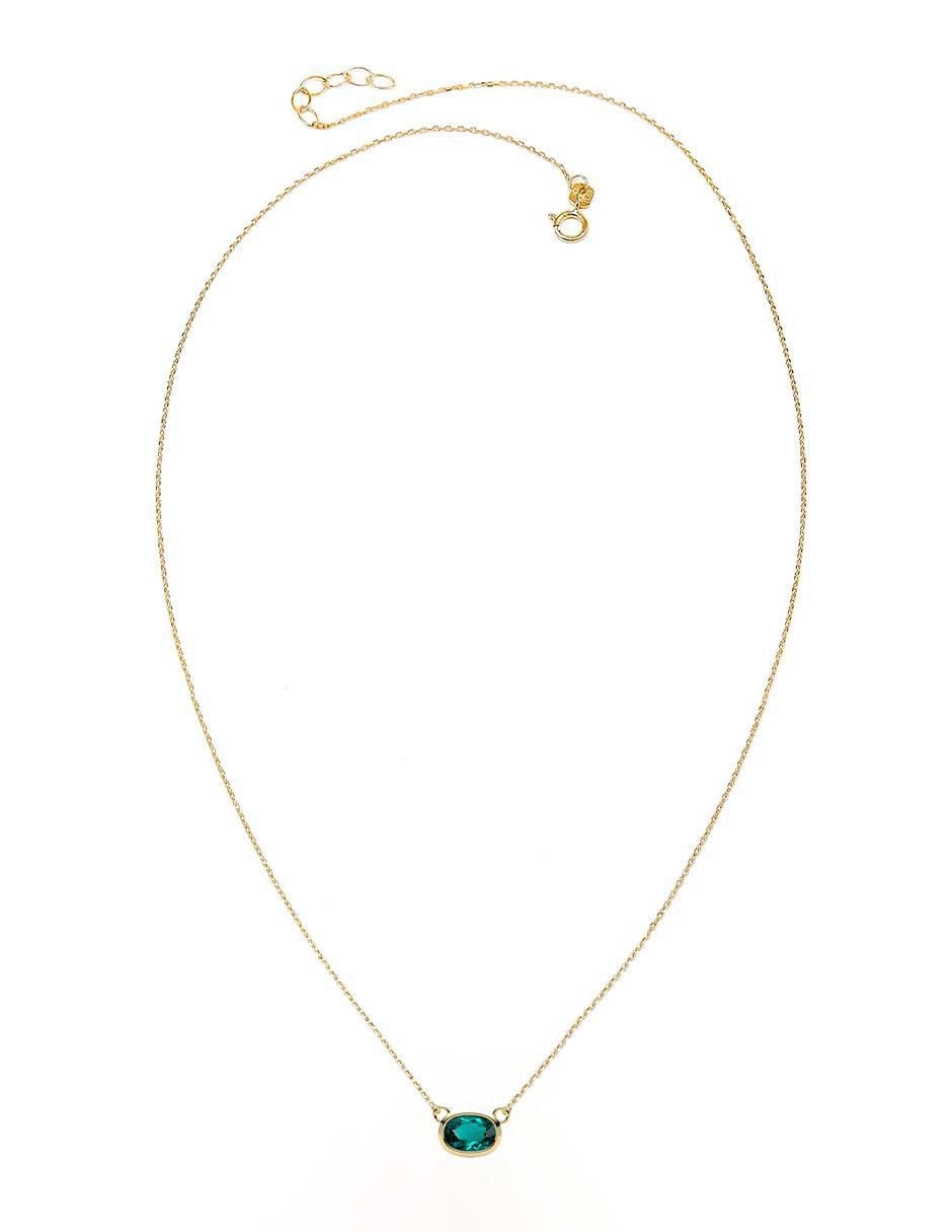 Collar con dije ovalado de oro 14 K 2