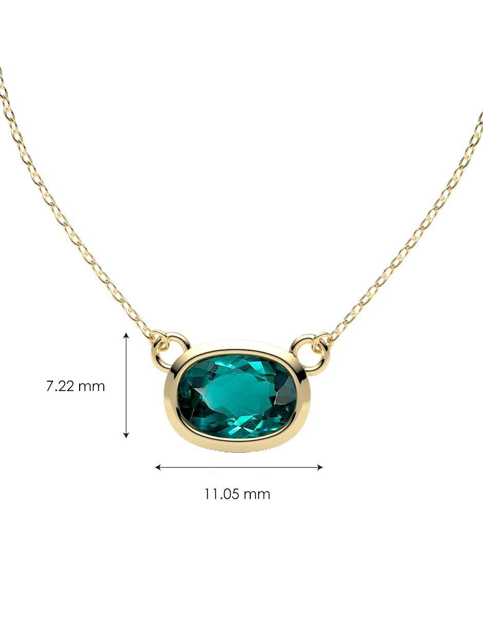 Collar con dije ovalado de oro 14 K 4