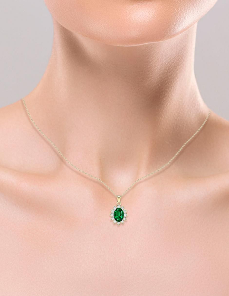 Collar con dije "de (si aplica)" ovalado amelie joyas sin colección "de" oro 14 k