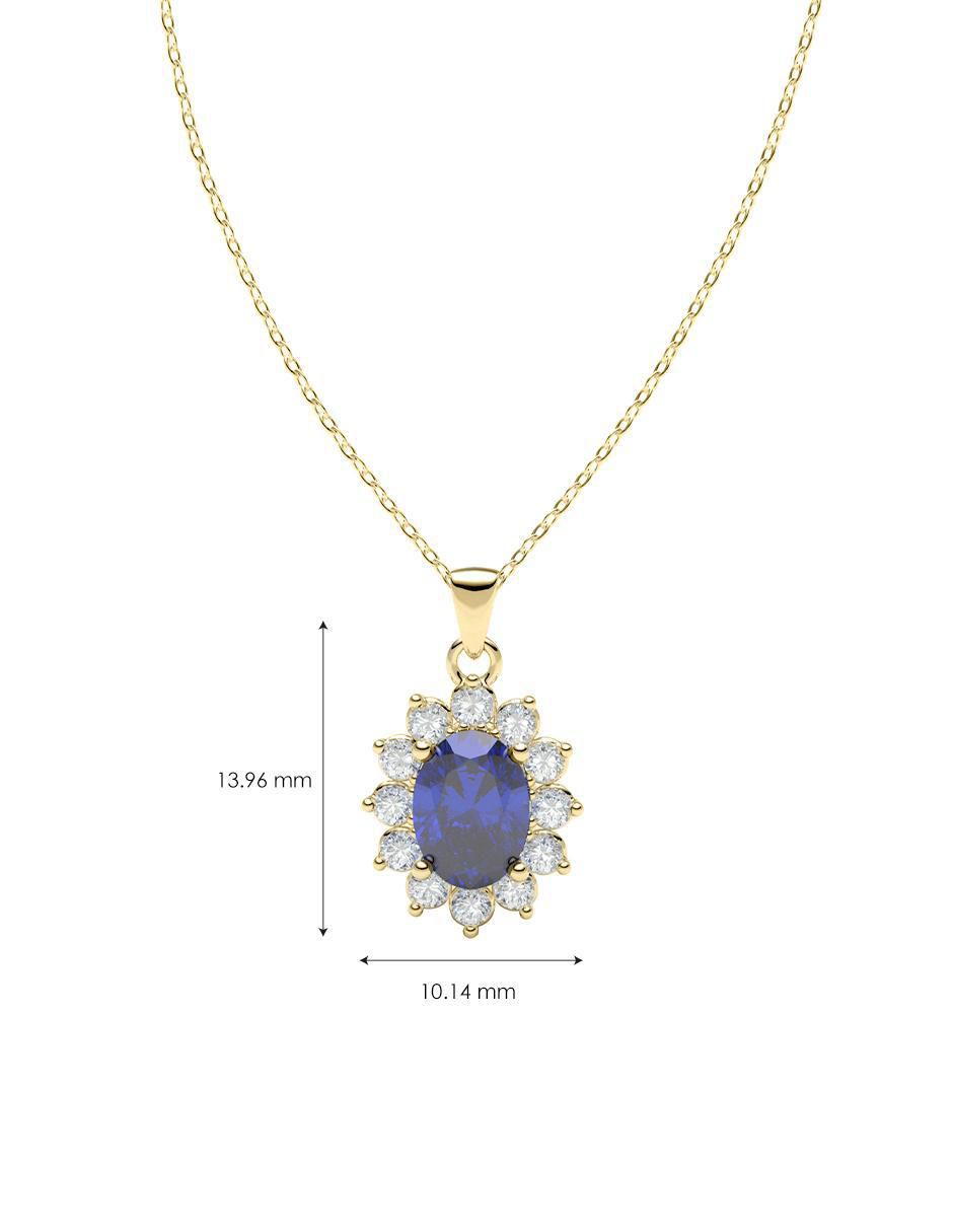Collar con dije "de (si aplica)" ovalado amelie joyas sin colección "de" oro 14 k