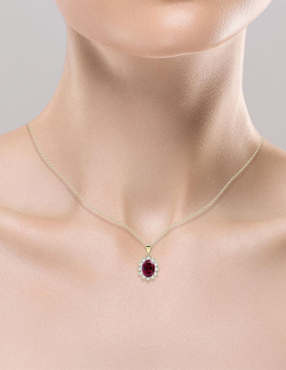 Collar con dije "de (si aplica)" ovalado amelie joyas sin colección "de" oro 14 k