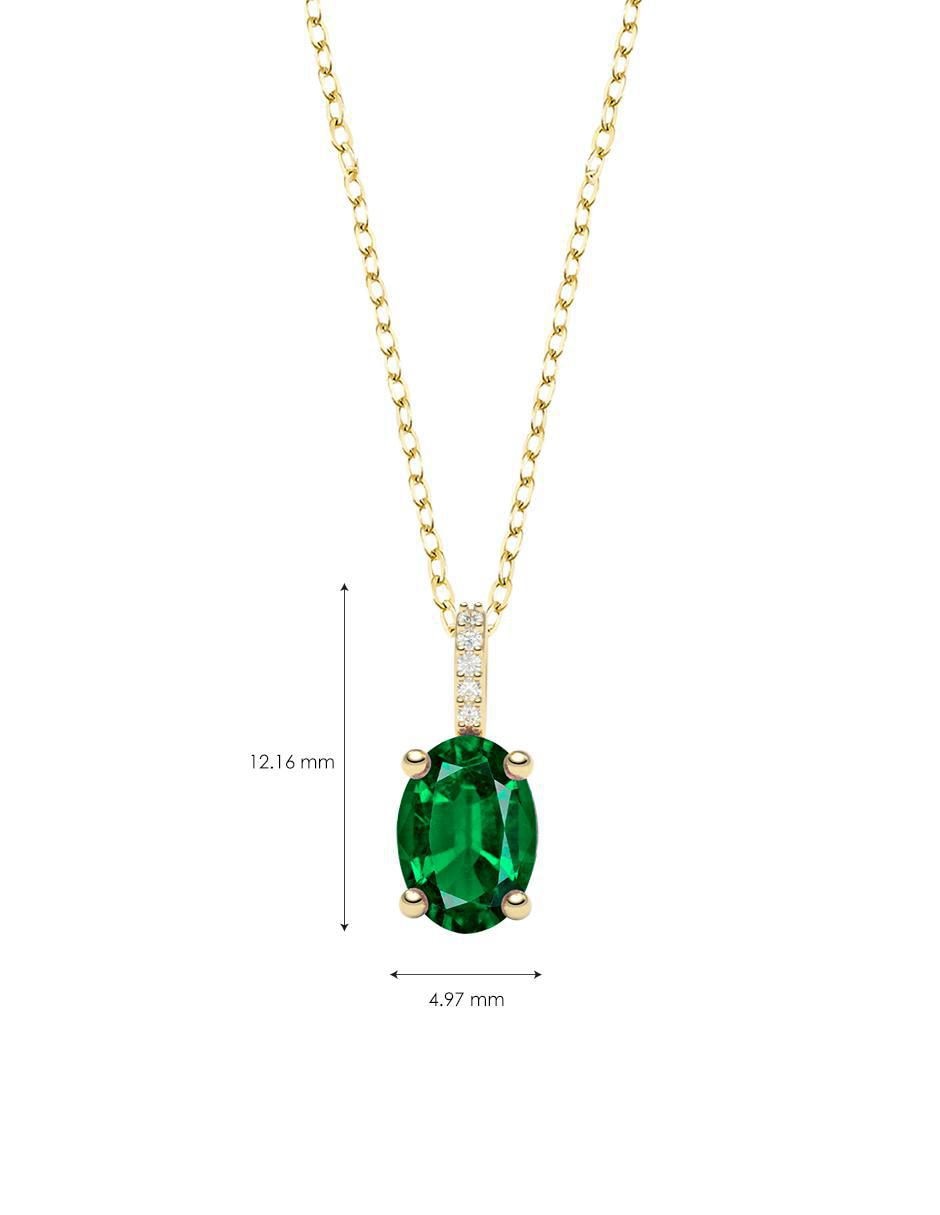 Collar con dije "de (si aplica)" ovalado amelie joyas sin colección "de" oro 14 k