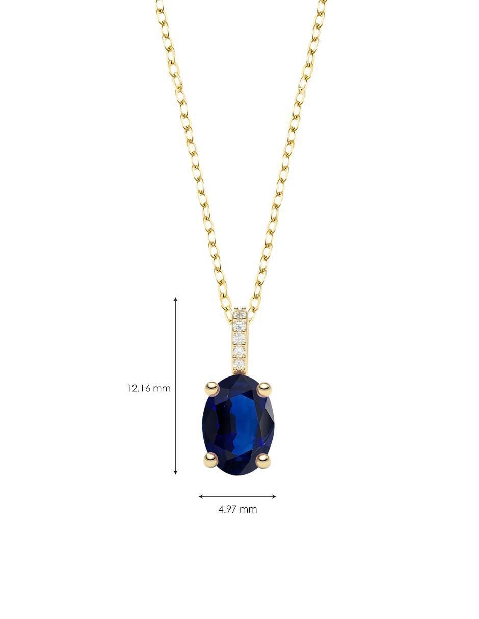 Collar con dije "de (si aplica)" ovalado amelie joyas sin colección "de" oro 14 k