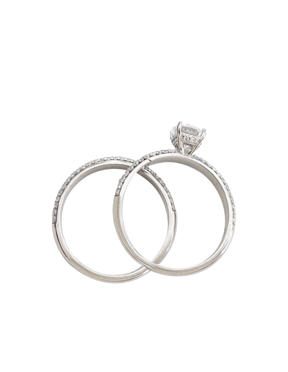 Set anillo P 925 de plata zirconia brillante 2