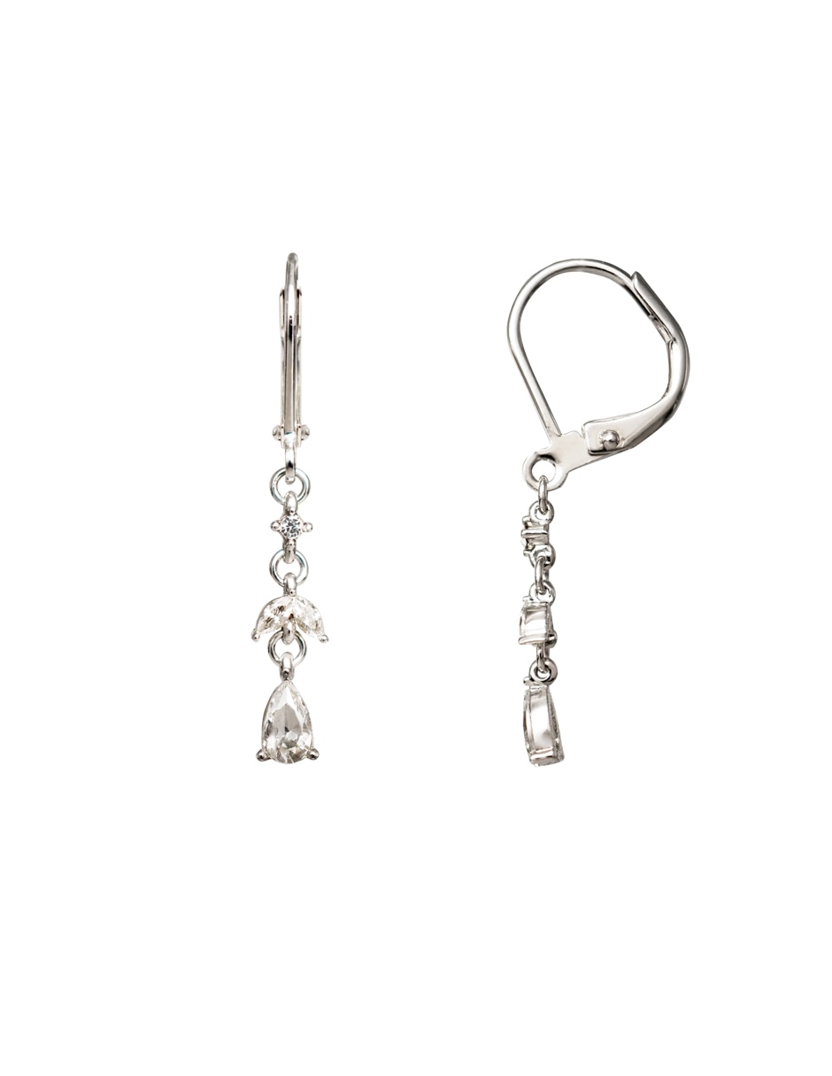 Aretes de gota con acabado brillante zirconia Aretes de gota con acabado brillante zirconia