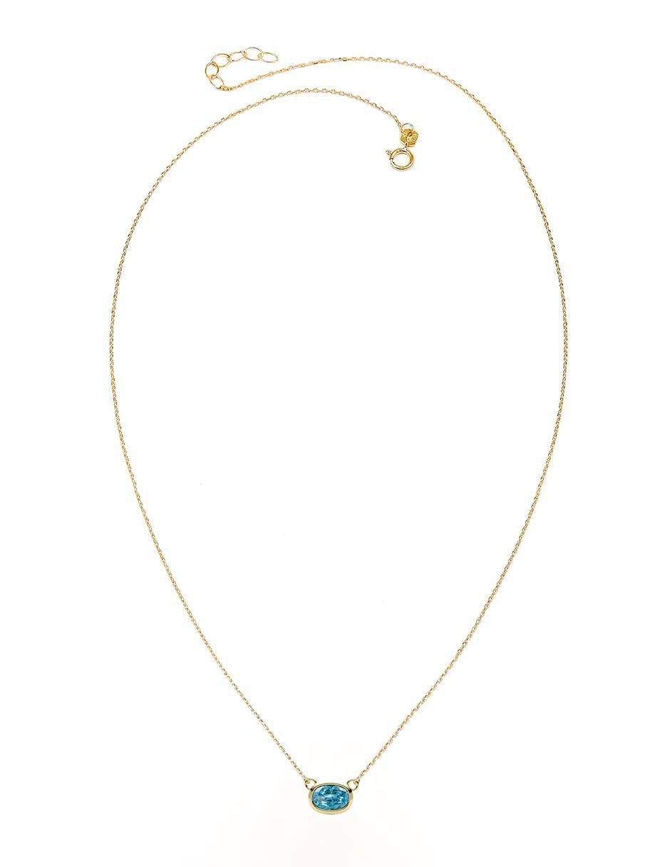 Collar con dije ovalado de oro 14 K 2
