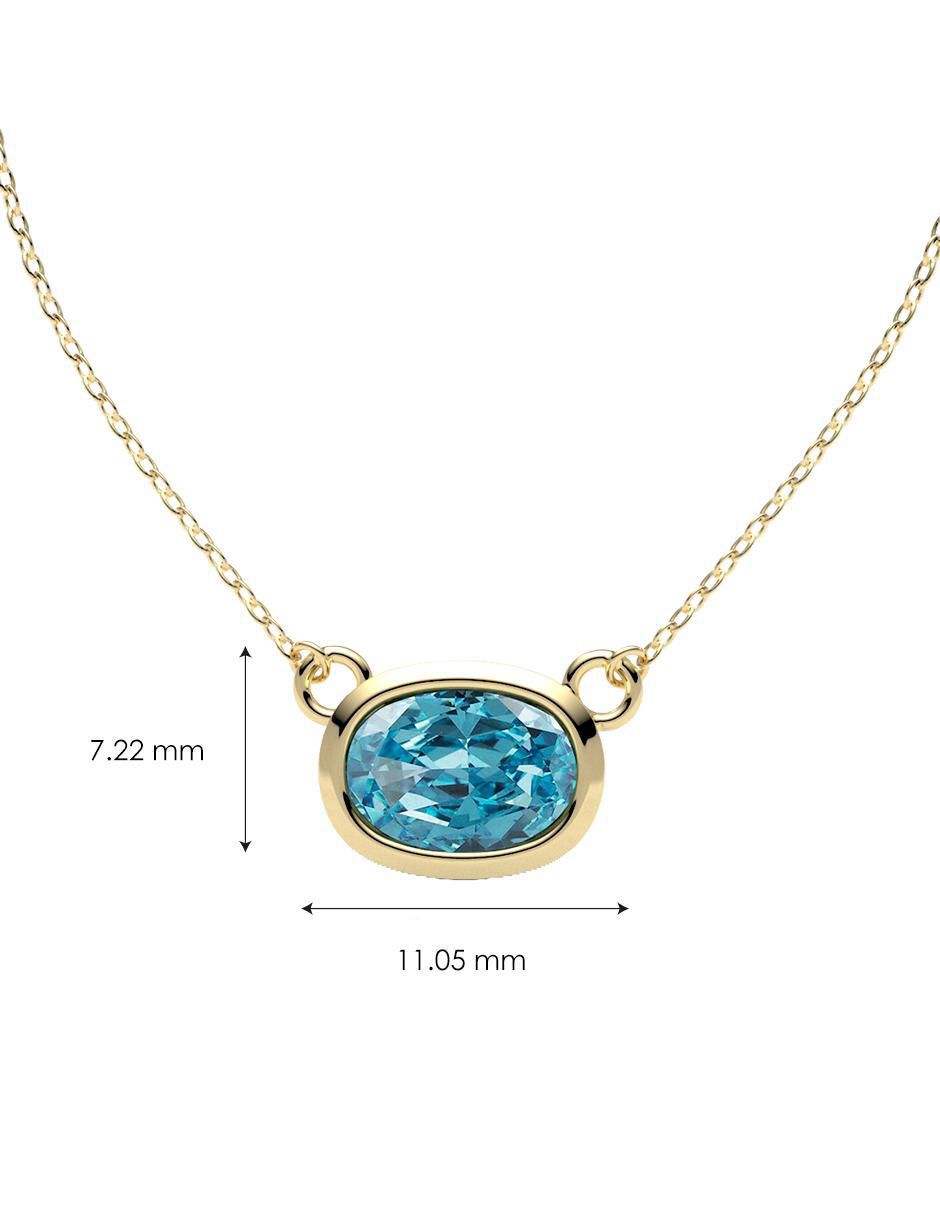 Collar con dije ovalado de oro 14 K 4