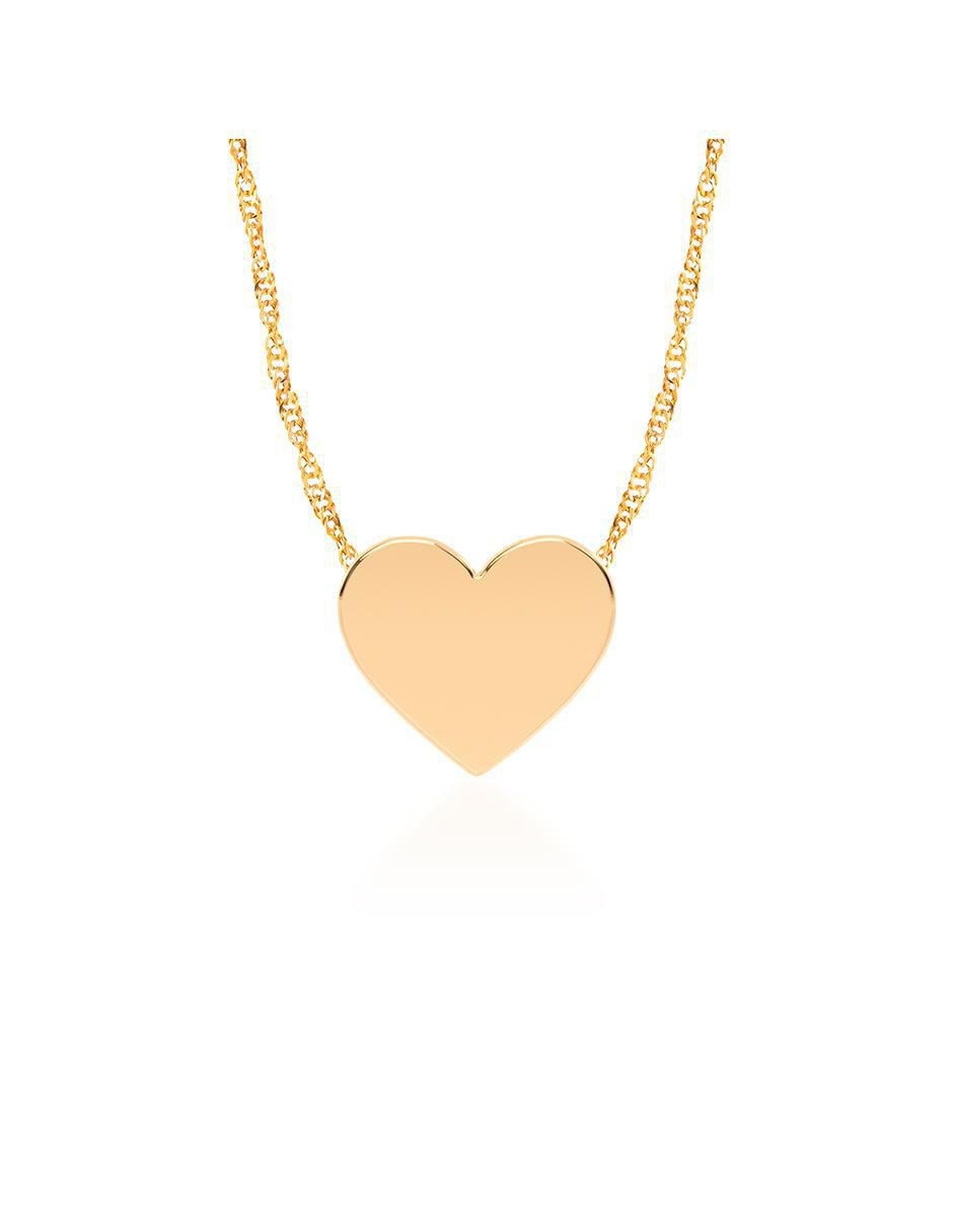 Collar con dije de corazón de oro 10 K