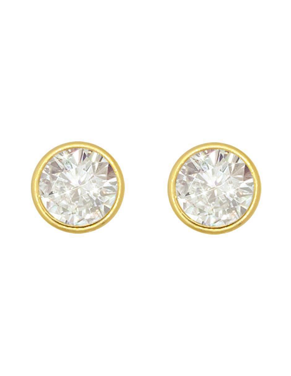 Broqueles circulares de oro con acabado brillante zirconia Broqueles circulares de oro con acabado brillante zirconia