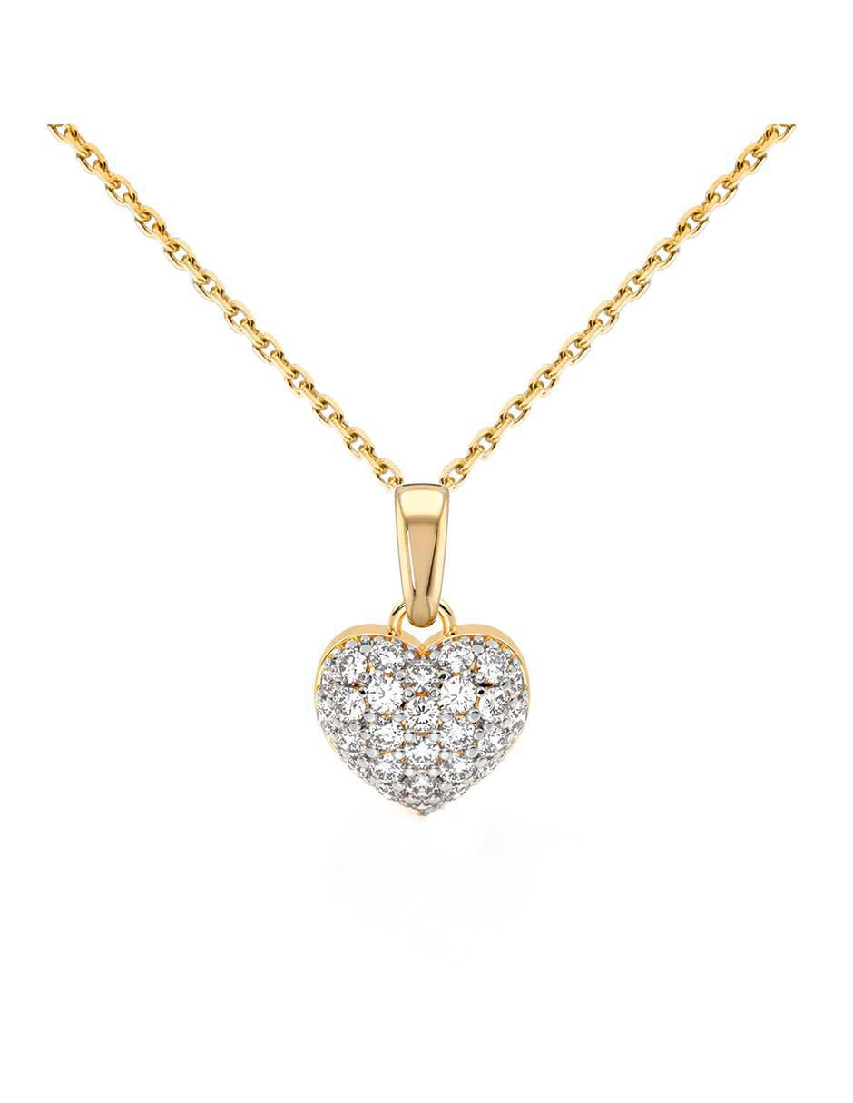 Collar con dije de corazón de oro 10 K