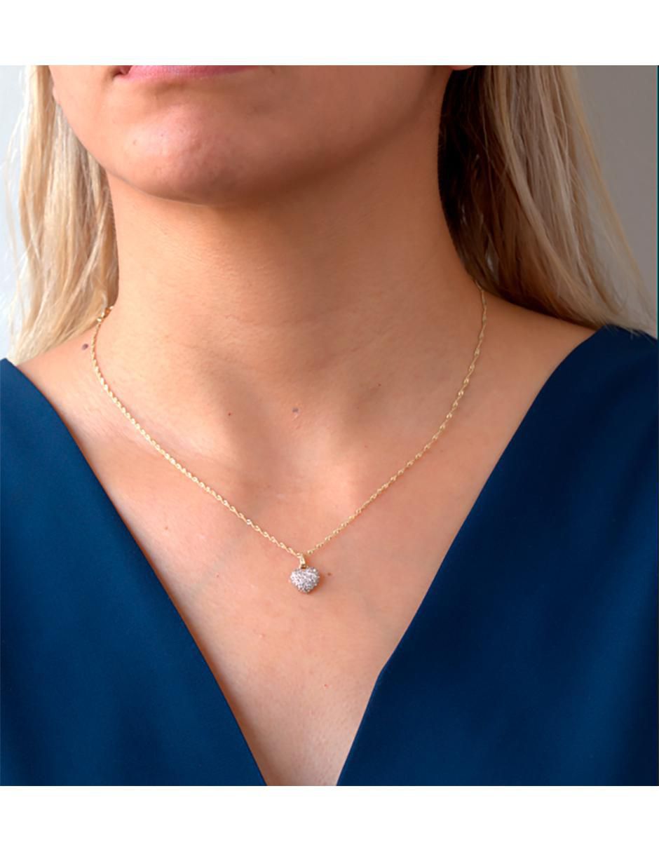 Collar con dije de corazón de oro 10 K 3