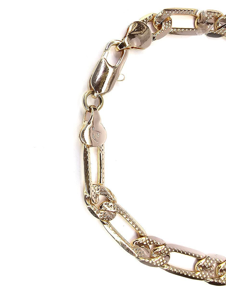 Pulsera de oro laminado 8 K Eslabón Grande con acabado baño de oro 2