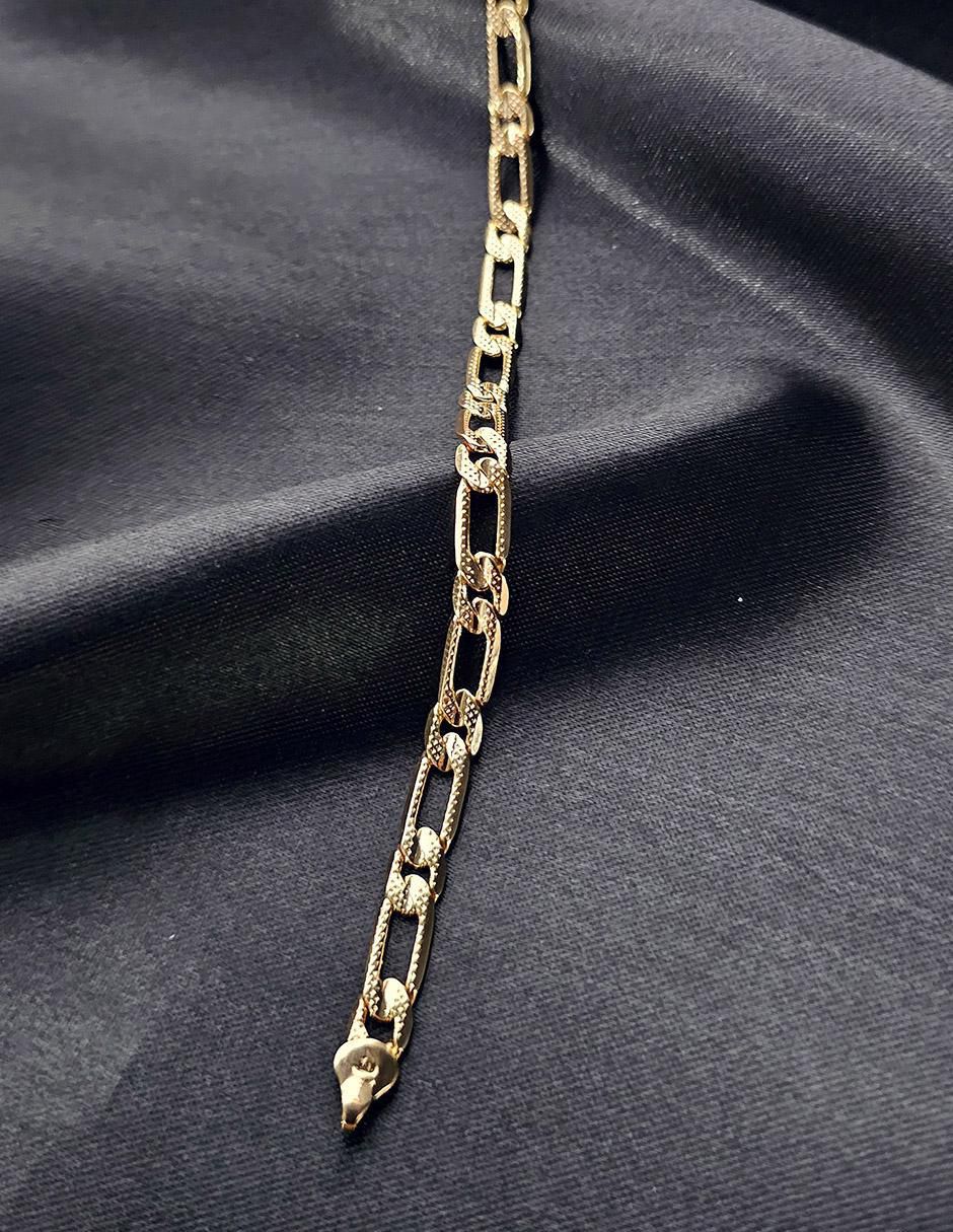 Pulsera de oro laminado 8 K Eslabón Grande con acabado baño de oro 4
