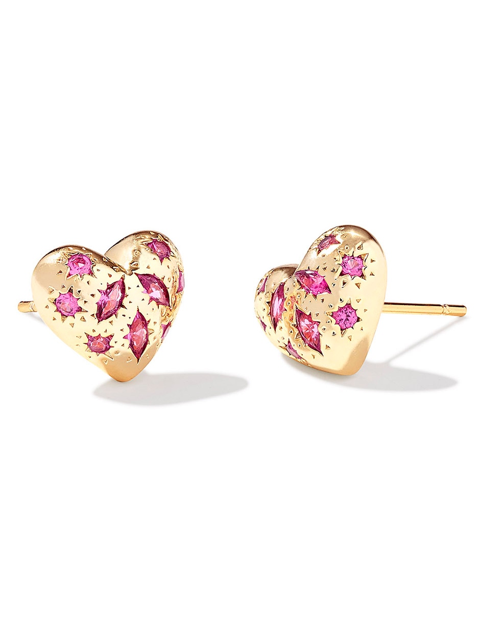 Broqueles de corazón Holland con acabado pavé zirconia cúbica