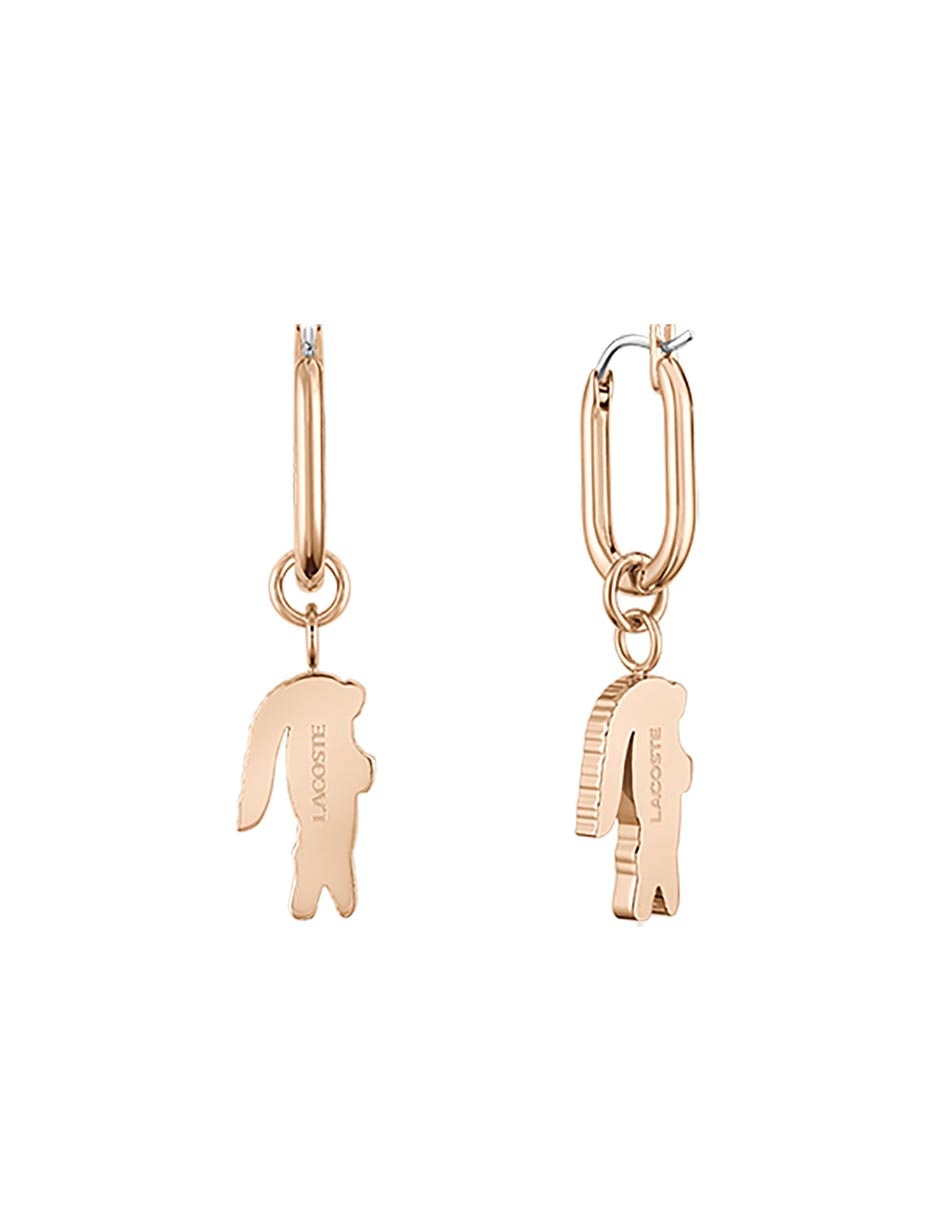 Aretes de aro circulares Cocodrilo Crocodile con acabado brillante 2