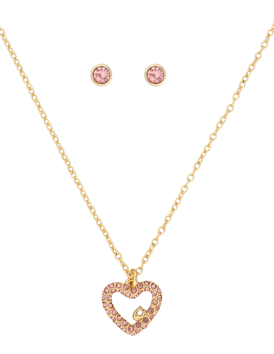 Aretes y collar de corazón 10.1 Gifting cristal 1