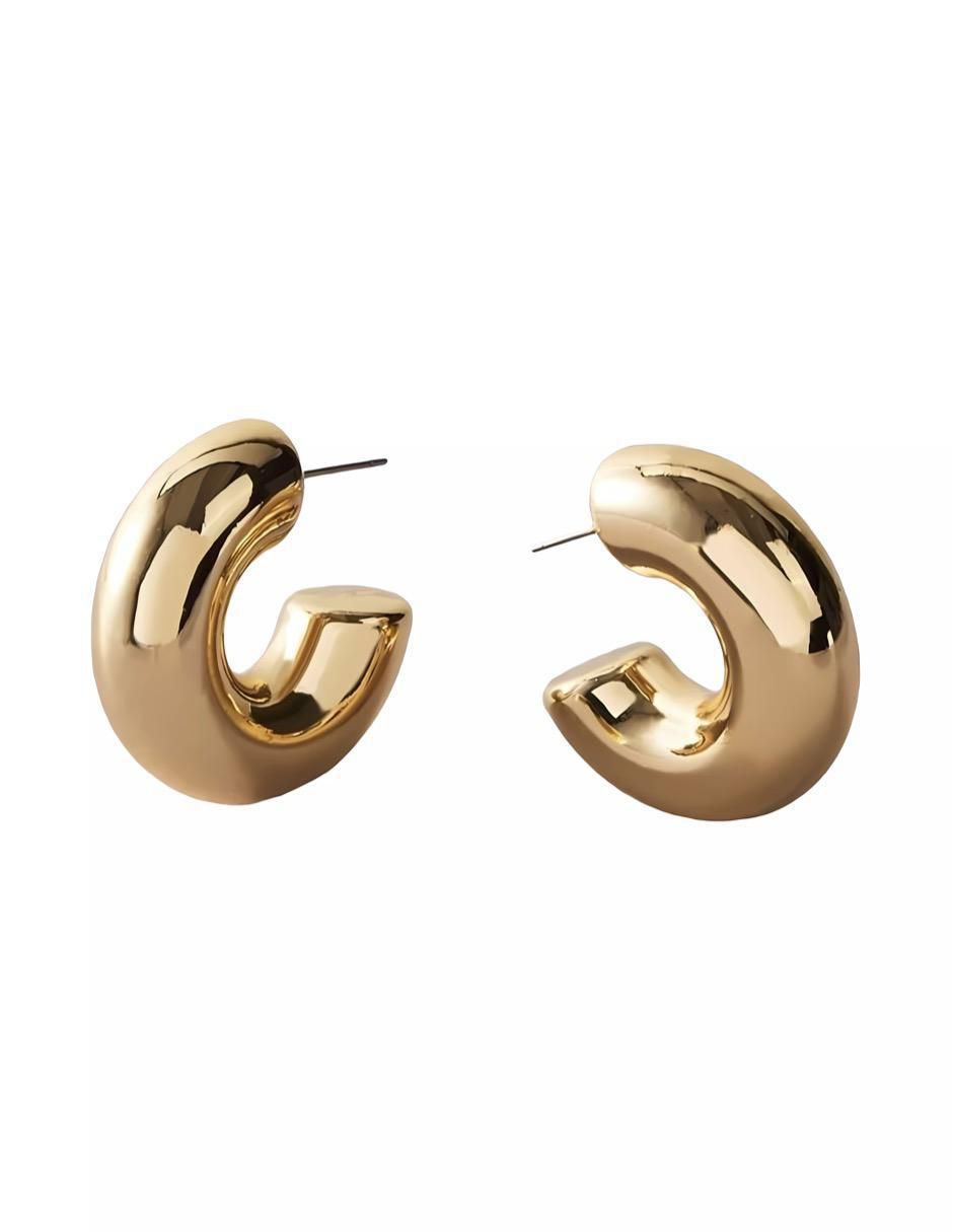 Aretes de aro redondos con acabado brillante 4