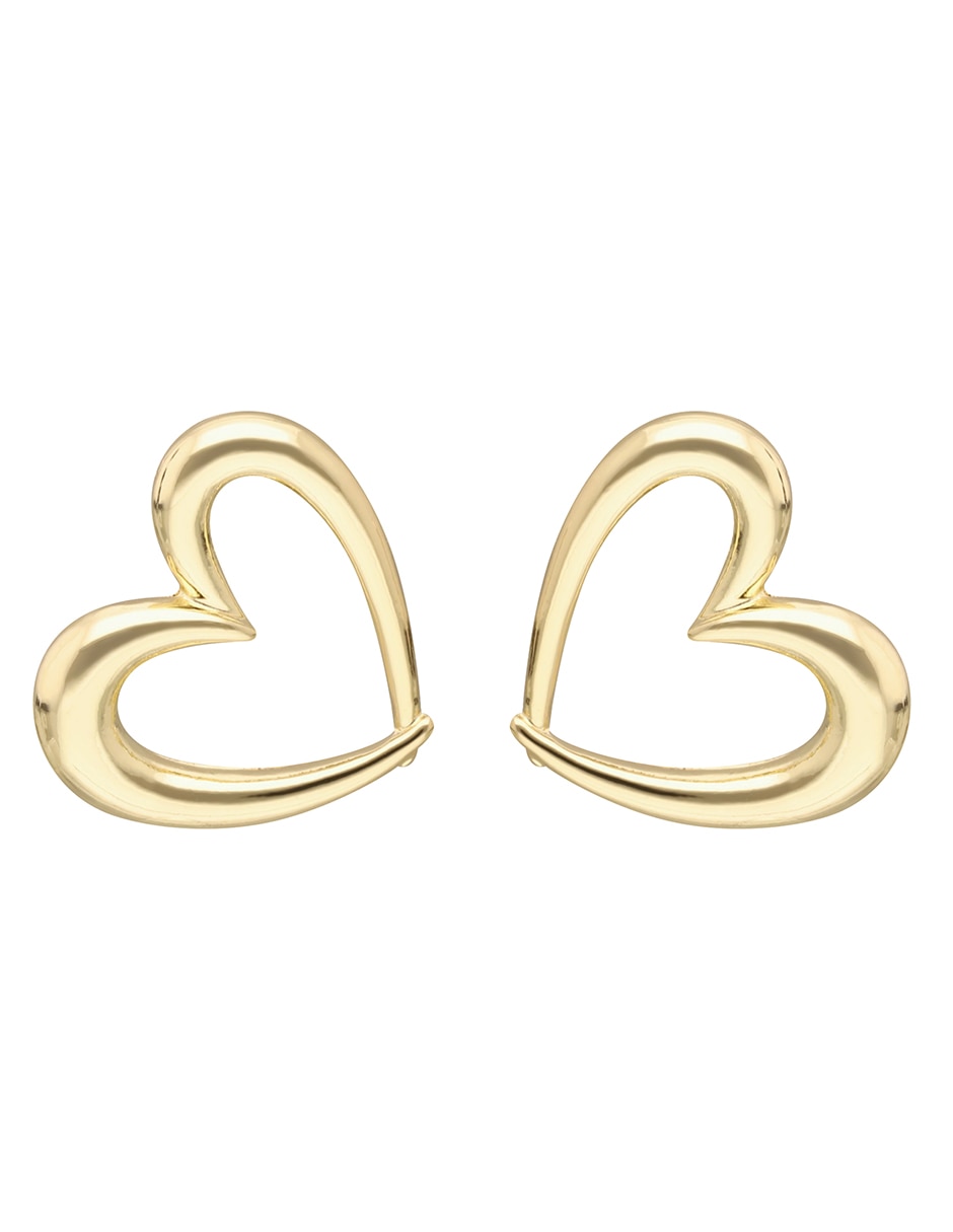 Aretes de corazón Metal Ears con acabado brillante 1