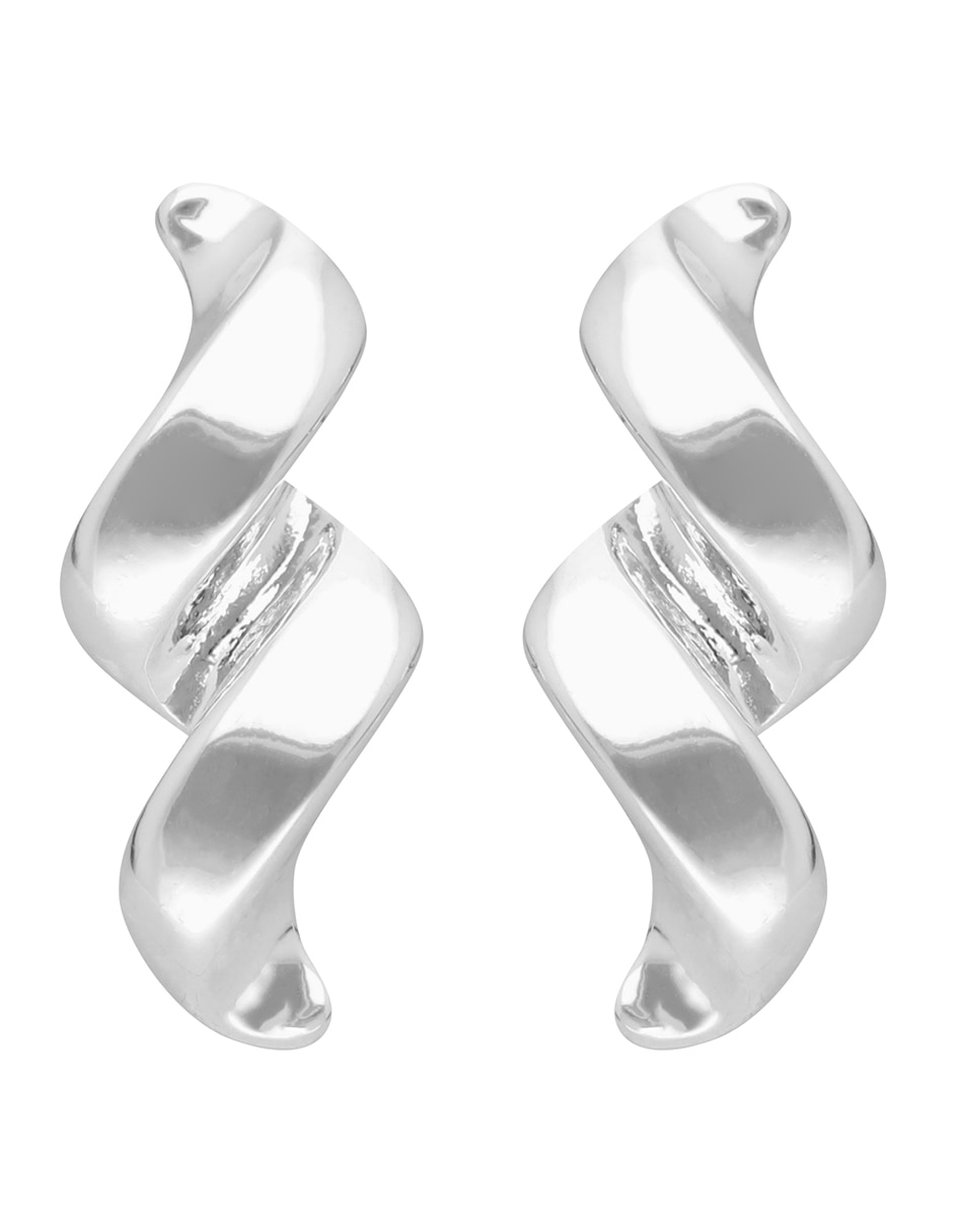 Aretes Twisted Ribbons con acabado brillante