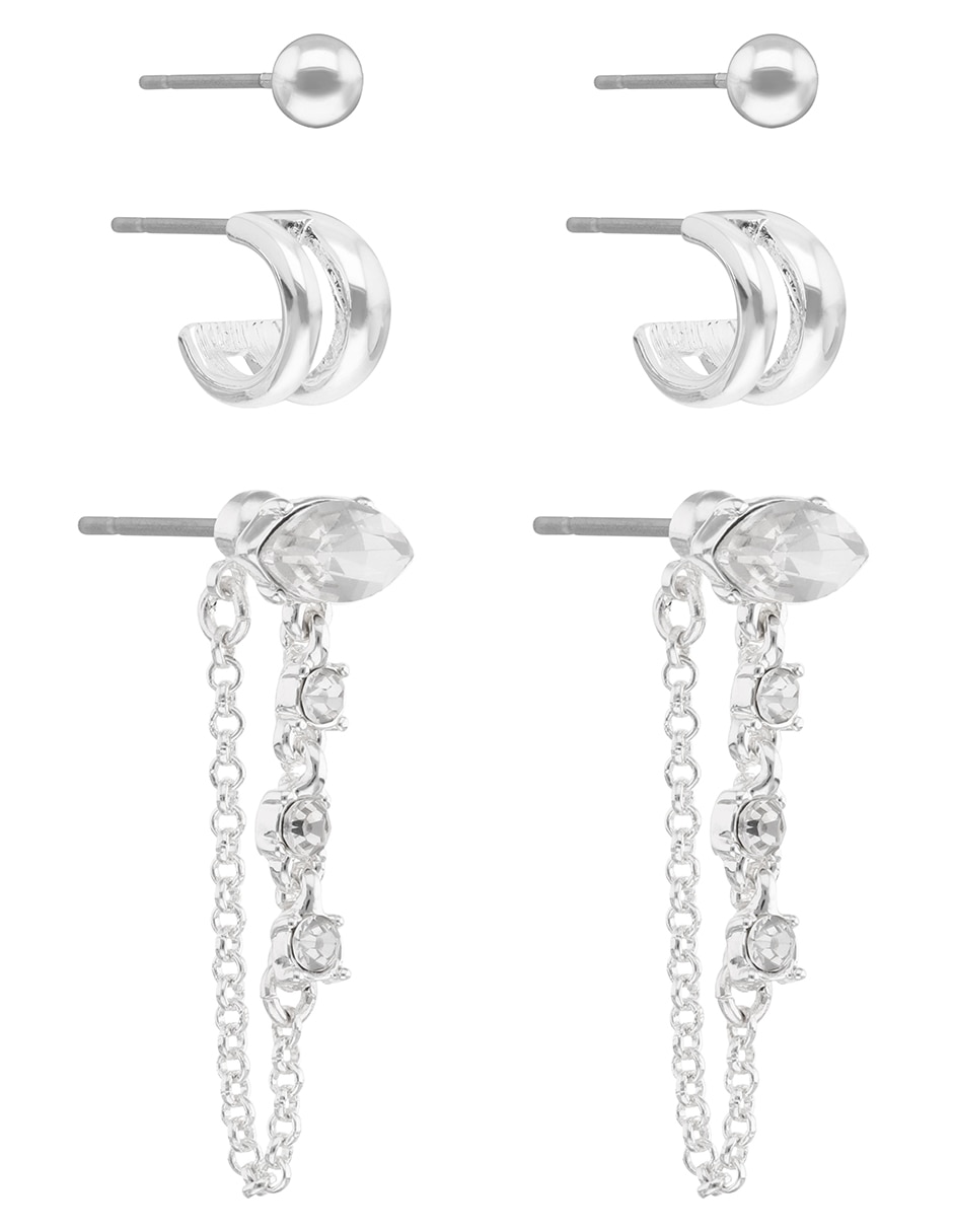 Set de aretes West Metal Ears con acabado brillante 2
