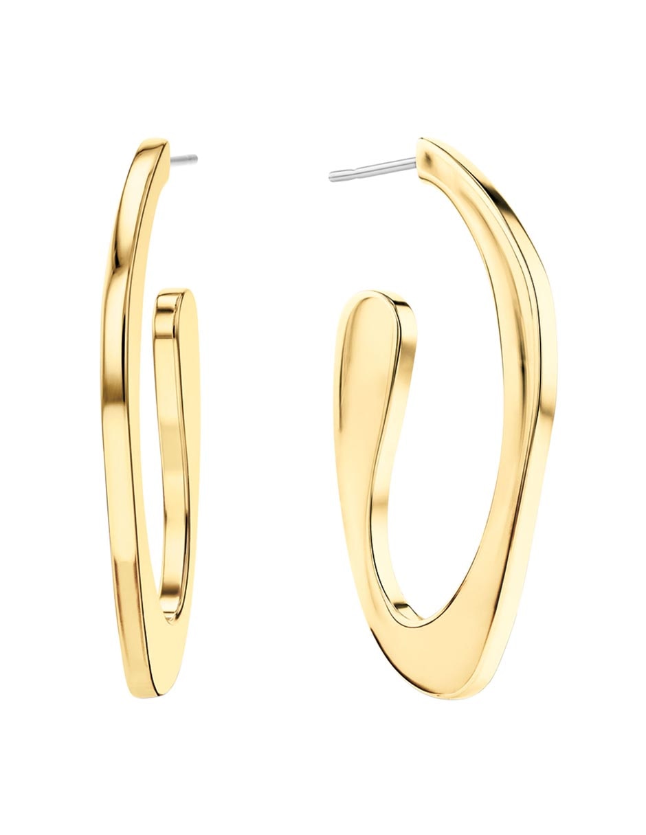 Aretes de aro Harmonious Connection con acabado brillante