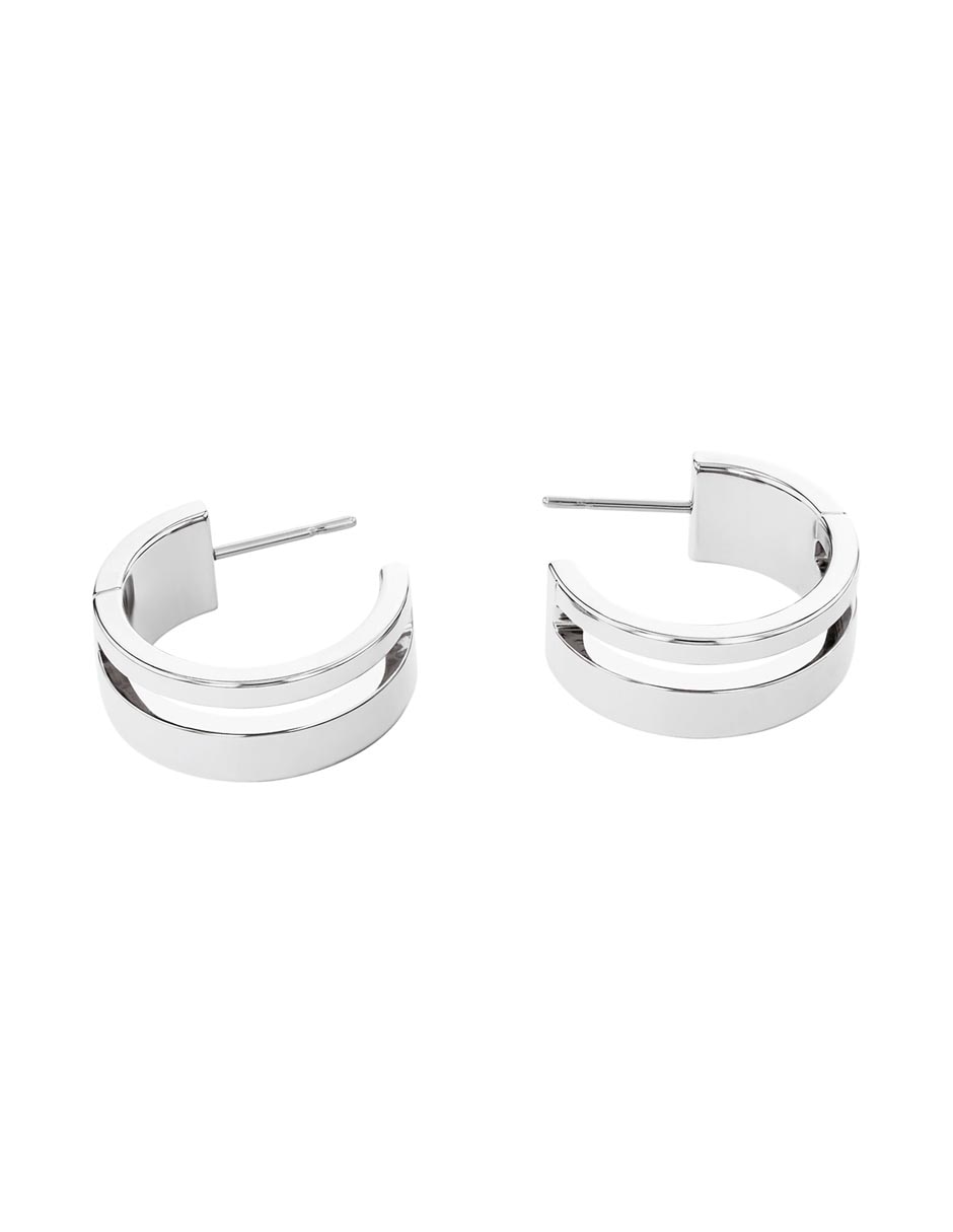 Aretes circulares Geometric Essentials con acabado brillante 2