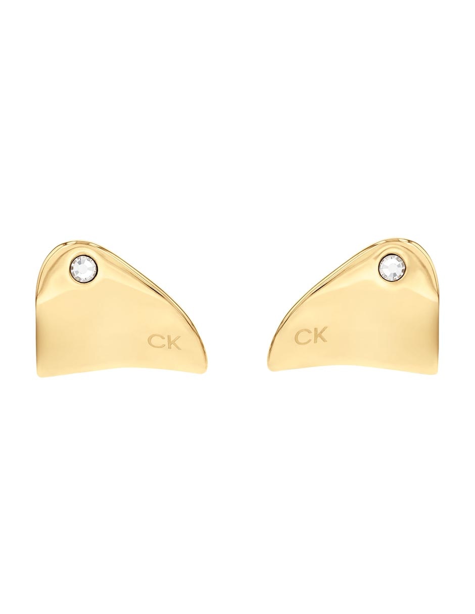Aretes triangulares Ck Cherished con acabado brillante