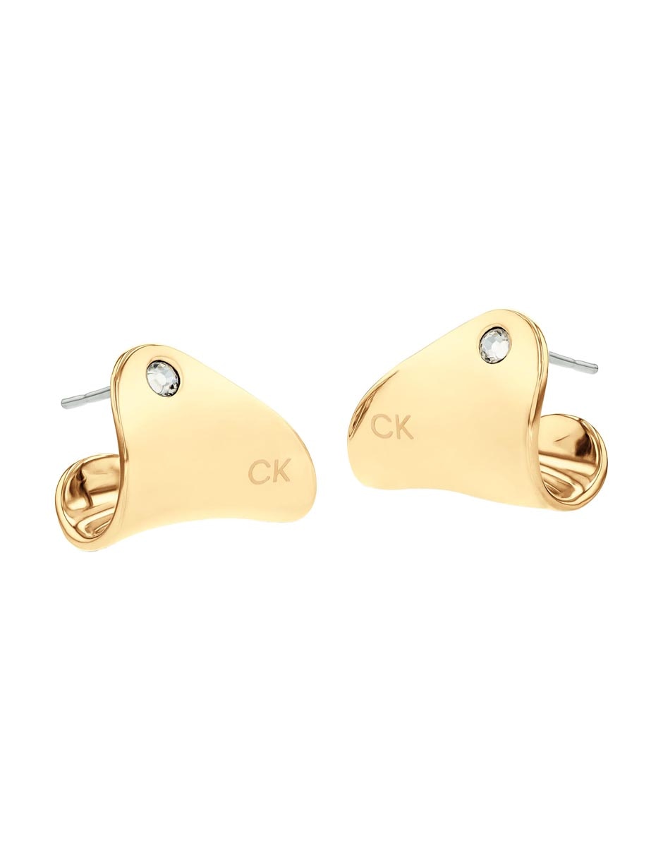 Aretes triangulares Ck Cherished con acabado brillante 2