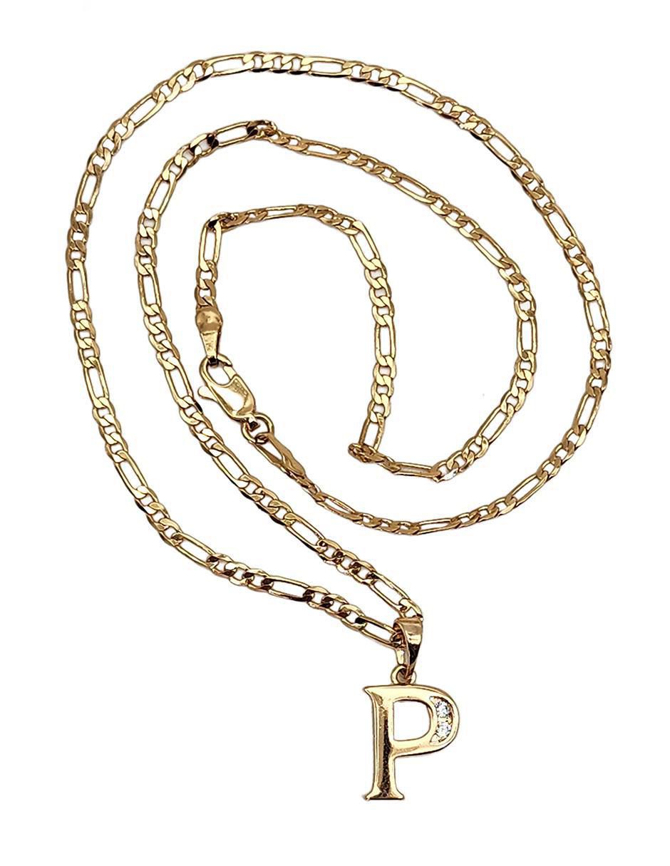 Collar con dije de letra p Letras de oro laminado 10 K 3