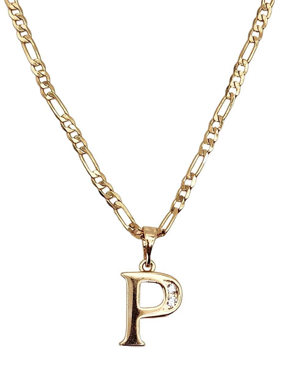 Collar con dije de letra p Letras de oro laminado 10 K 5