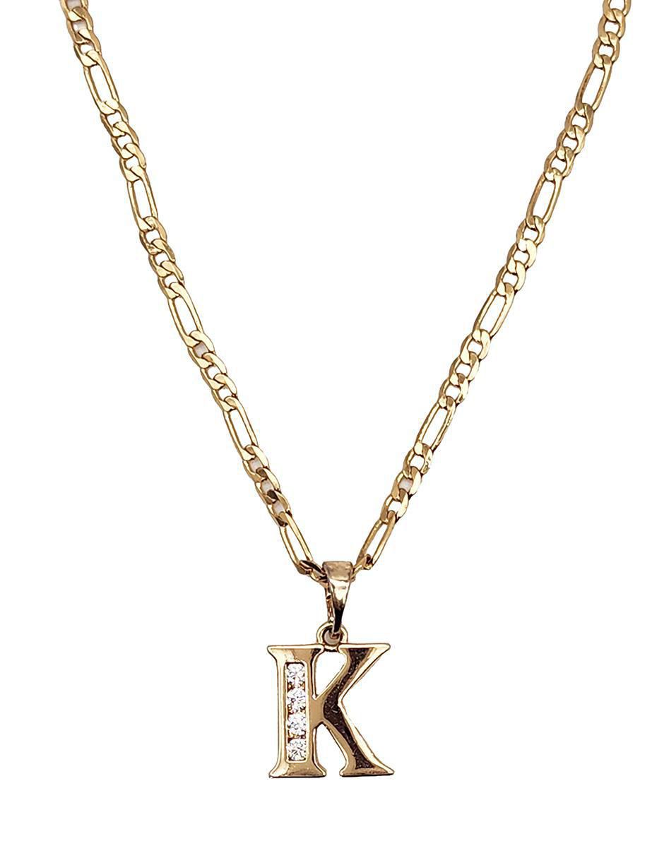 Collar con dije de letra k de oro laminado 10 K 3