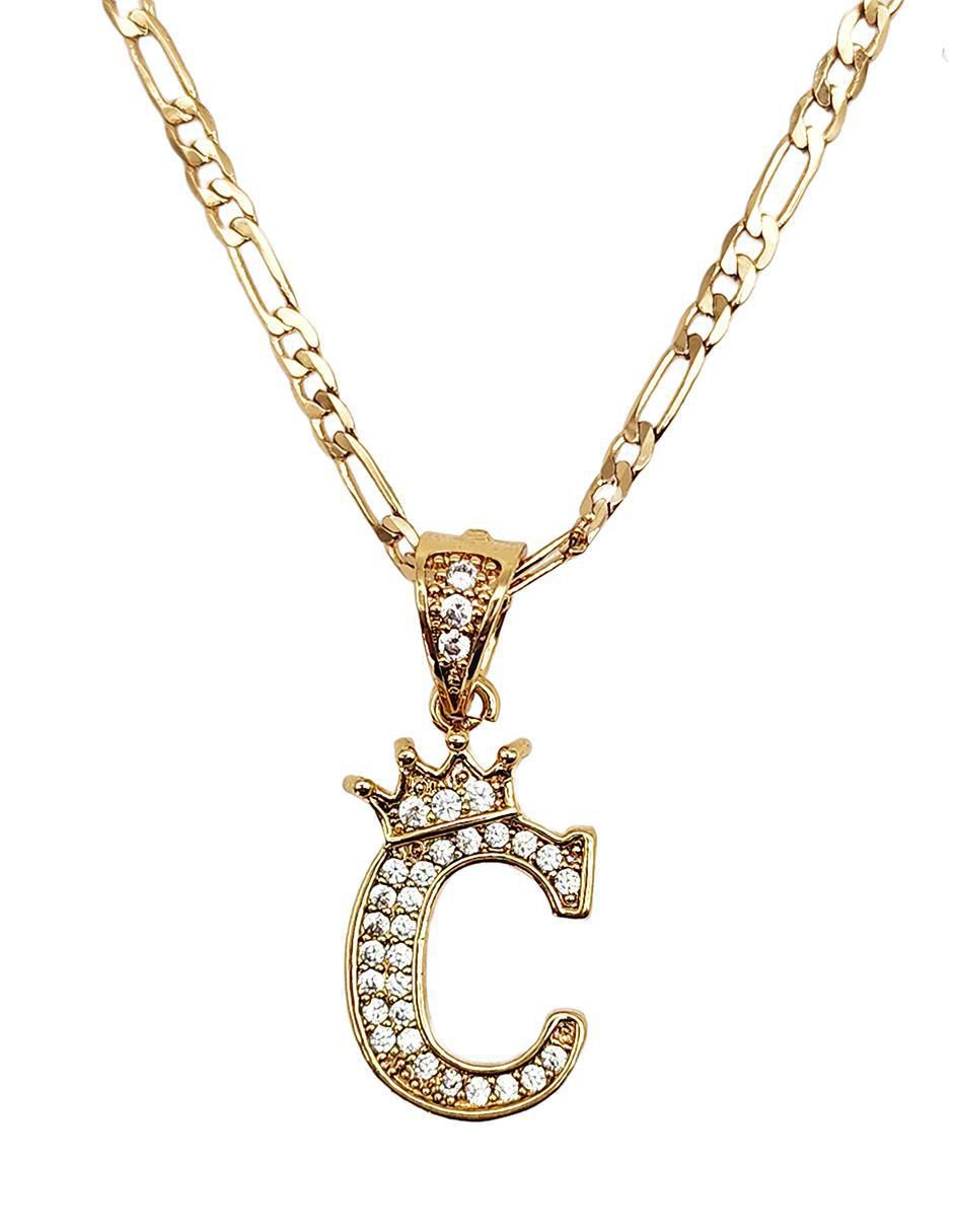 Collar con dije de letra c Letras de oro laminado 10 K