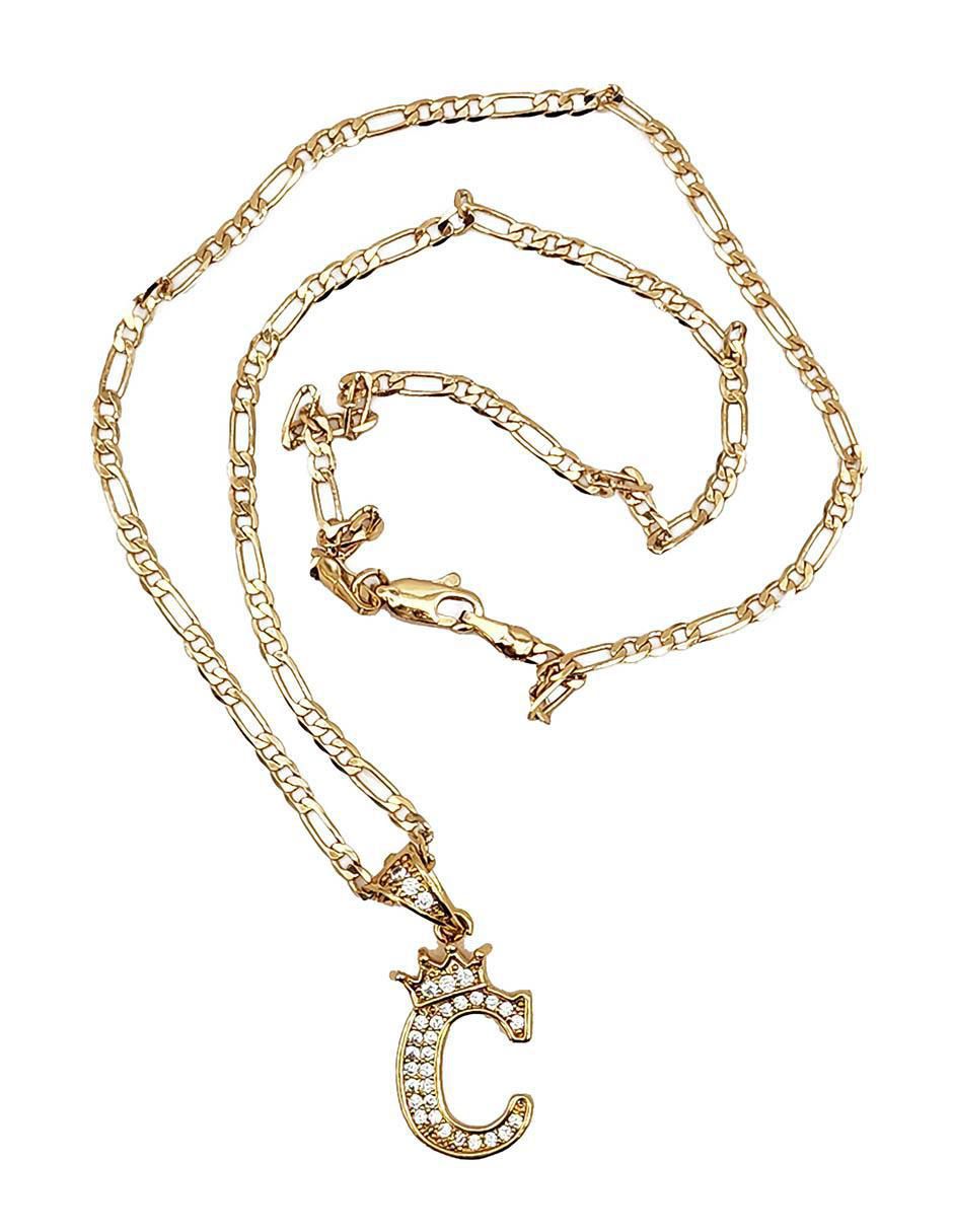 Collar con dije de letra c Letras de oro laminado 10 K 3